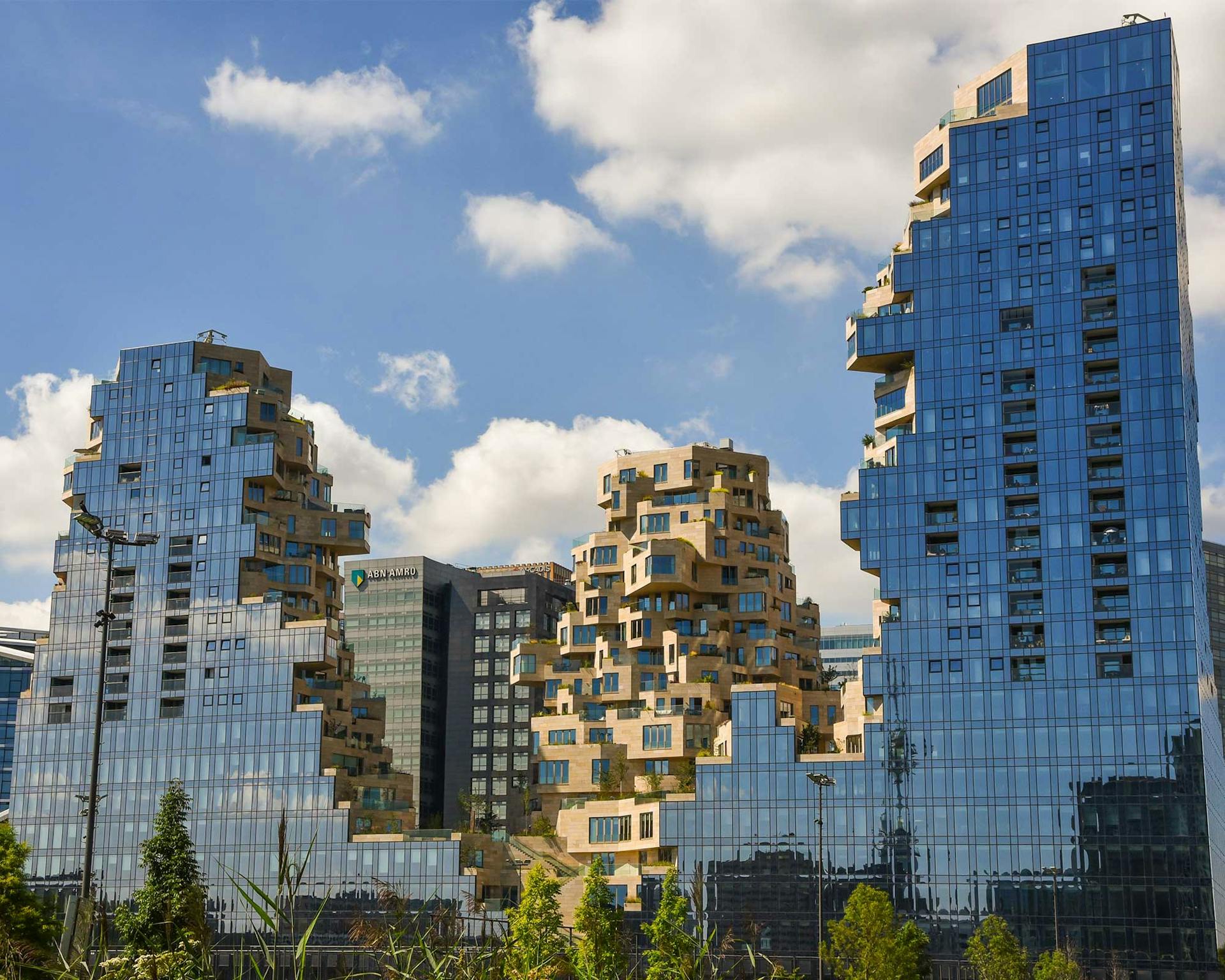 Valley, a sustainable three-tower building located in Amsterdam's Zuidas district